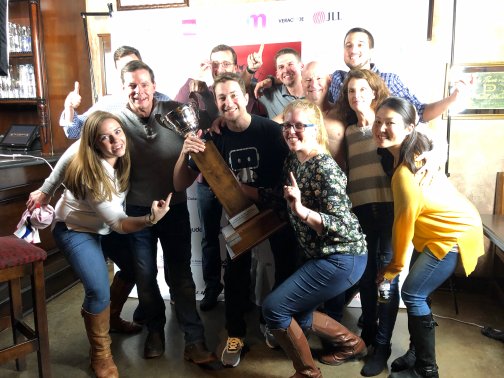 DataRobot's tweet image. Team #DataRobot won last night&apos;s @TTCFund karaoke showdown! 
Shoutout to @tommywhitehead for owning the stage, and to everyone who teamed up to raise funds for pediatric cancer research. This is what it&apos;s all about.

#TTCDataRobot #TechforGood #WeAreTheChampions @LynchBigData