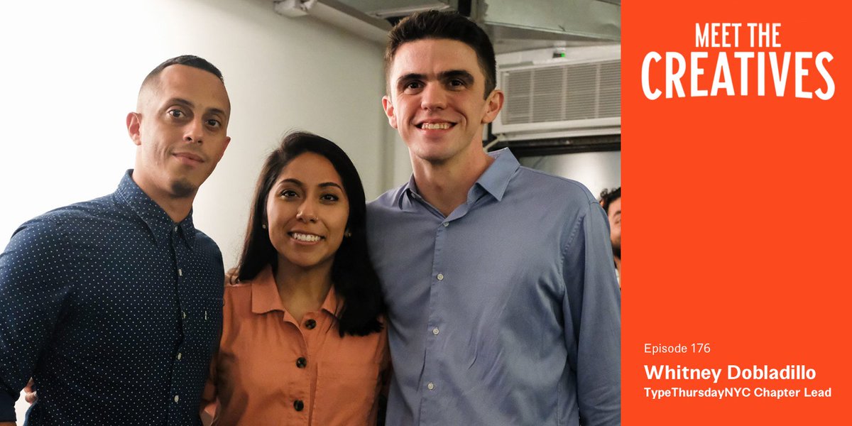 typethursdaychi's tweet photo. We're excited our NYC Chapter Lead Whitney @Whit_Dobladillo was on the @MeettheCreative Podcast! Take a listen to hear about the importance of community, despite your everyday hustle to make it out in the world: https://t.co/9fYpFiWYpL https://t.co/86K5EQyTZ6