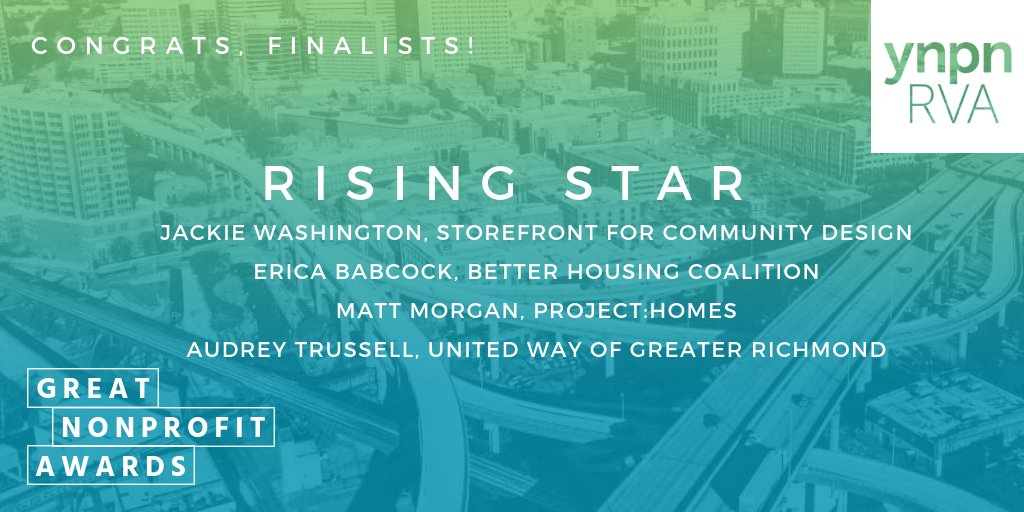 Looking forward to celebrating with award winners in our sector tonight at Great Nonprofit Awards at the <a href="/HippodromeRVA/">Hippodrome Theater</a>