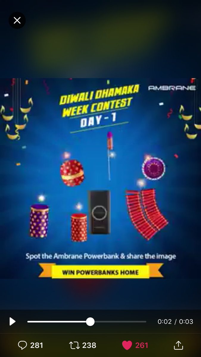 abintmichael's tweet photo. @AMBRANEINDIA #DiwaliDhamakaWeek @AMBRANEINDIA #day1
Spotted the powerbank https://t.co/lXAio43Zle
