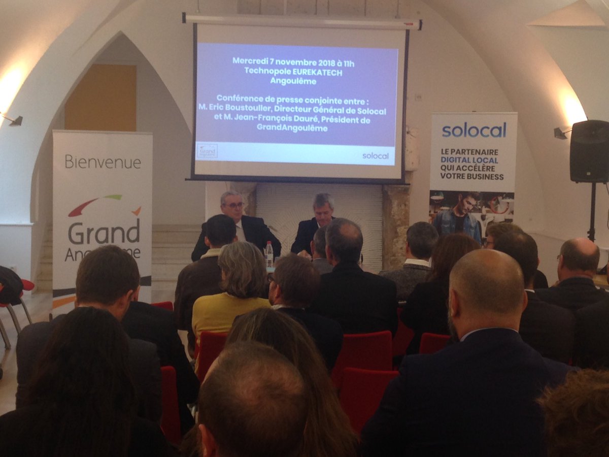 MaximeDuclaux's tweet image. #DigitalLocal la conférence de presse conjointe @Solocal et @grand_angouleme démarre ! @Campus_CIFOP @CCIcharente   @CesiOuest @iutangouleme #technopole #Transfonum des #TPE #PME #innovation
