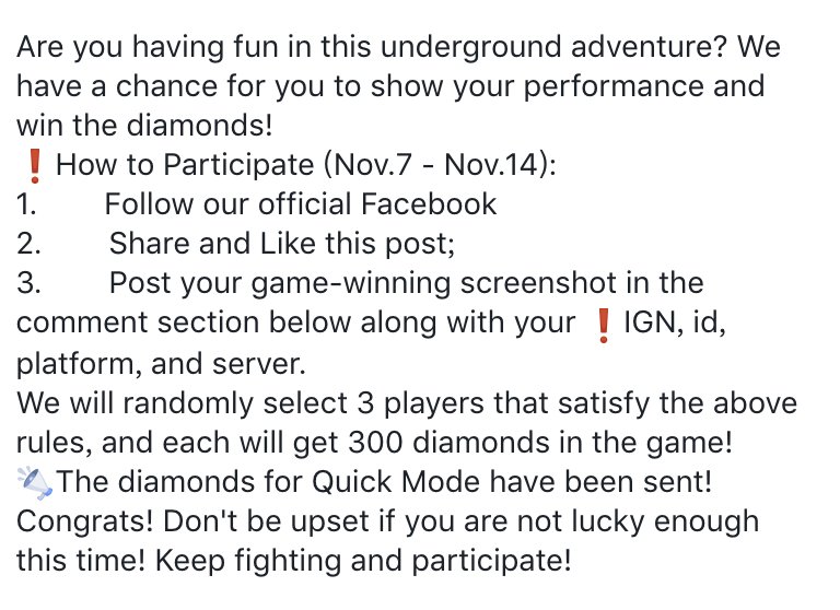 CD_Mobile's tweet image. Are you having fun in this underground adventure? We have a chance for you to show your performance and win the diamonds! 
#CreativeDestruction #QuickMode #HoleyBattle
PS：Be sure to include your IGN, id platform and server!