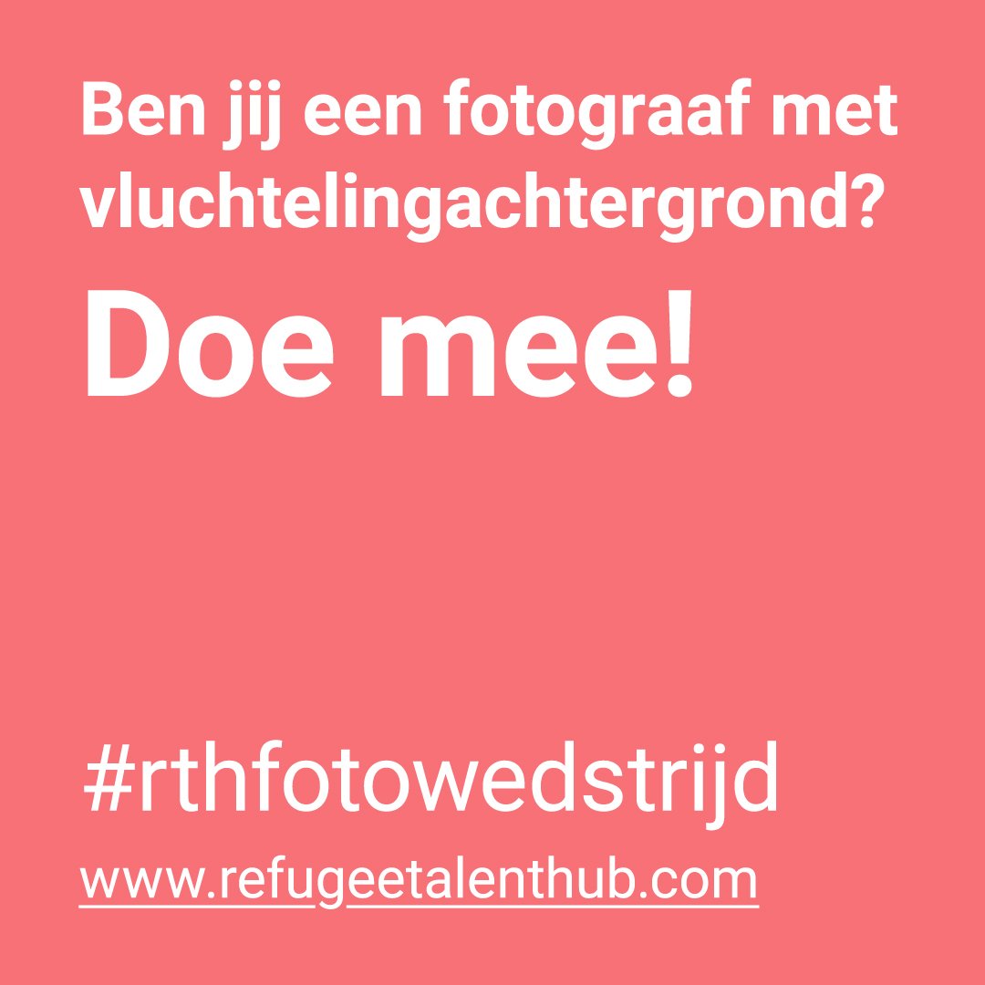 Meet the jury! 
<a href="/Refugee_Talent/">Refugee Talent Hub</a>, <a href="/nrc/">NRC</a>, <a href="/OBAmsterdam/">OBA</a>, <a href="/humanityhouse/">Humanity House</a> organiseren een fotowedstrijd met als thema #Talent. Deadline voor inzendingen is 26 november. Meer informatie: refugeetalenthub.com/events/fotowed… 
#rthfotowedstrijd #talent #fotowedstrijd #vluchtelingen #kans <a href="/NieuweRevu/">Nieuwe Revu</a>