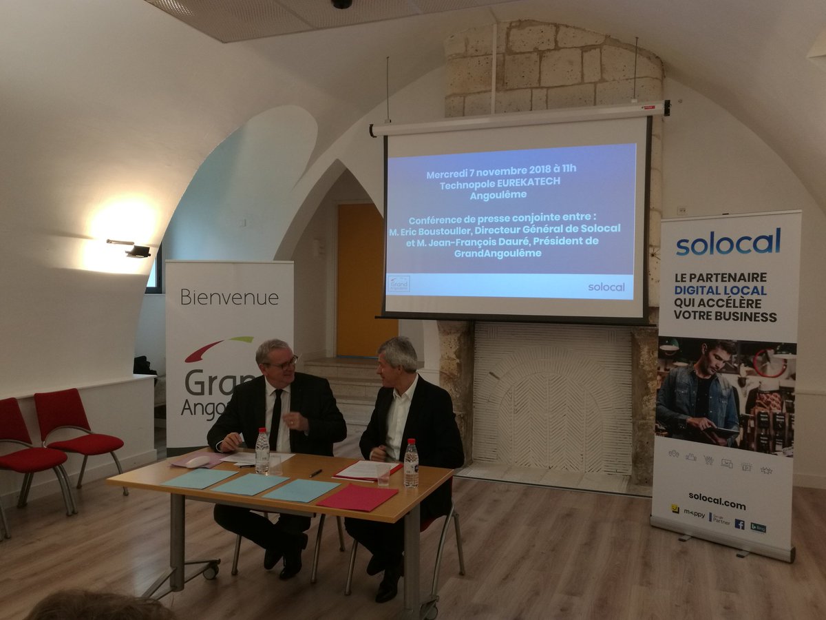 Très heureux d'accompagner @Solocal  aujourd'hui à Angoulême pour y dévoiler ses projets ambitieux pour le territoire du @grand_angouleme #DigitalLocal