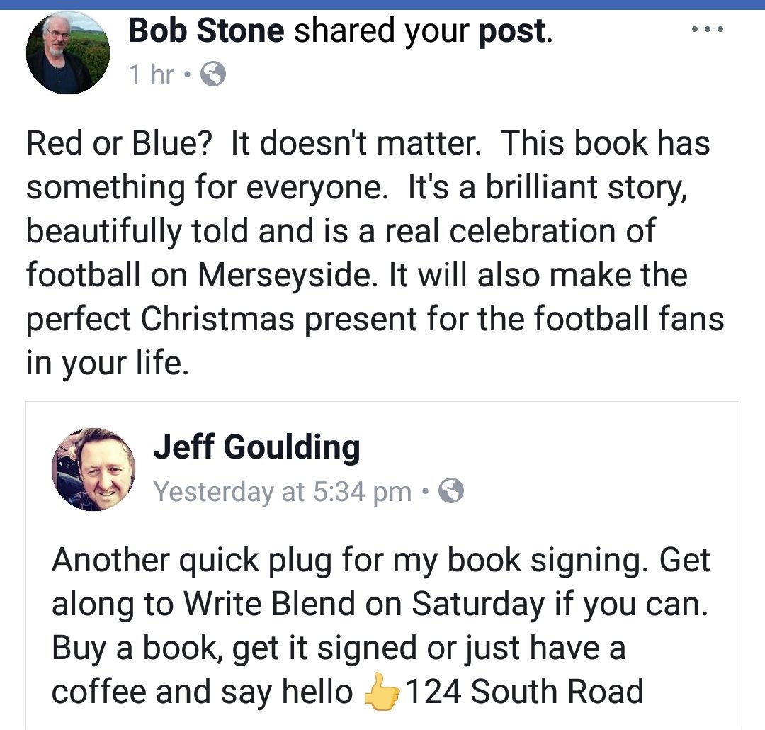 Jeff Goulding (@shanklysboys1) on Twitter photo Thanks Bob and <a href="/WriteBlend1/">Writeblend Bookshop</a> for this lovely review of #stanleyparkstory <a href="/PitchPublishing/">Pitch Publishing 📚 Sports Books</a> #LFC #EFC Thanks Bob and <a href="/WriteBlend1/">Writeblend Bookshop</a> for this lovely review of #stanleyparkstory <a href="/PitchPublishing/">Pitch Publishing 📚 Sports Books</a> #LFC #EFC