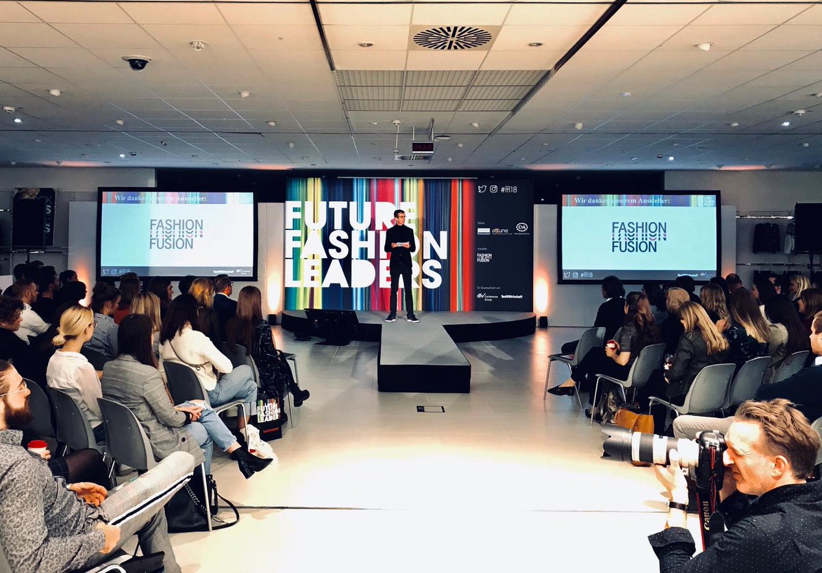 Today: @fashionfusion at Future Fashion Leaders in #Düsseldorf! Thank you @ca_europe and @dfv_de for inviting us! #ffl18 #fashionfusion