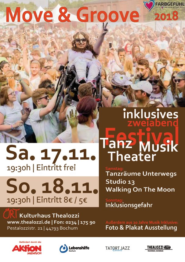 TaRaUn's tweet photo. #Samstag 17. #November 2018 - 19:30 Uhr - #Tanzräume #Unterwegs - im #Kulturhaus #Thealozzi - #Kultur in #Bochum im Rahmen des #inklusiven #Zweiabendfestivals #MooveAndGroove - #Eintritt #FREI ♥️Wir freuen uns wenn ihr dabei wärt♥️#TRUeV #LiveOnStage #劇場の余興 私たちは踊る🙂 https://t.co/NwrYcLaoYO