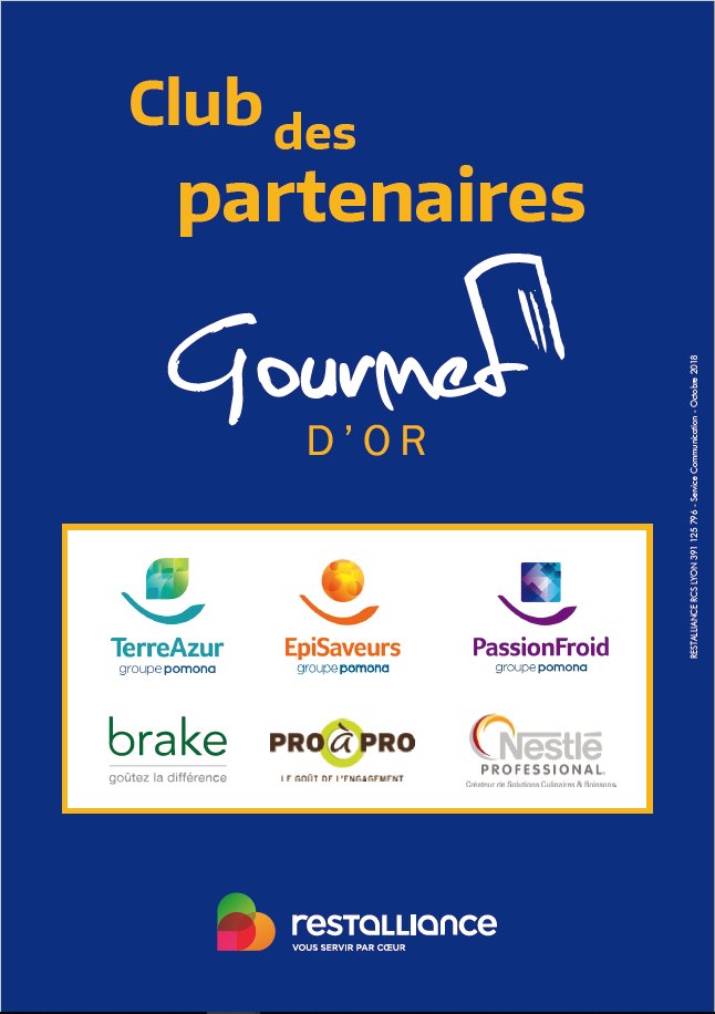 restalliance's tweet photo. Merci à nos partenaires et sponsors officiels pour leur soutien dans l'organisation de notre concours culinaire #Gourmetdor2018 @restalliance 😀🔝
#Pomona @BrakeFrance @NestleFr #Episaveurs #PassionFroid #TerreAzur #Proapro https://t.co/rTJ20kmvpn