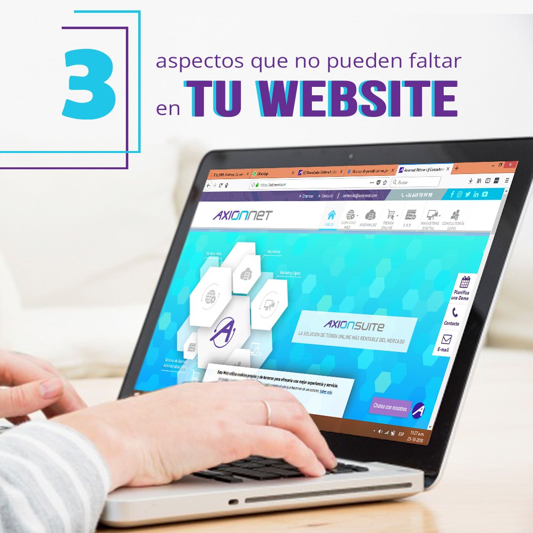 axionnet's tweet image. 2- Te sugerimos escoger colores armónicos y tipografías legibles, que sean agradables a la vista de los usuarios. #TipsWebSite