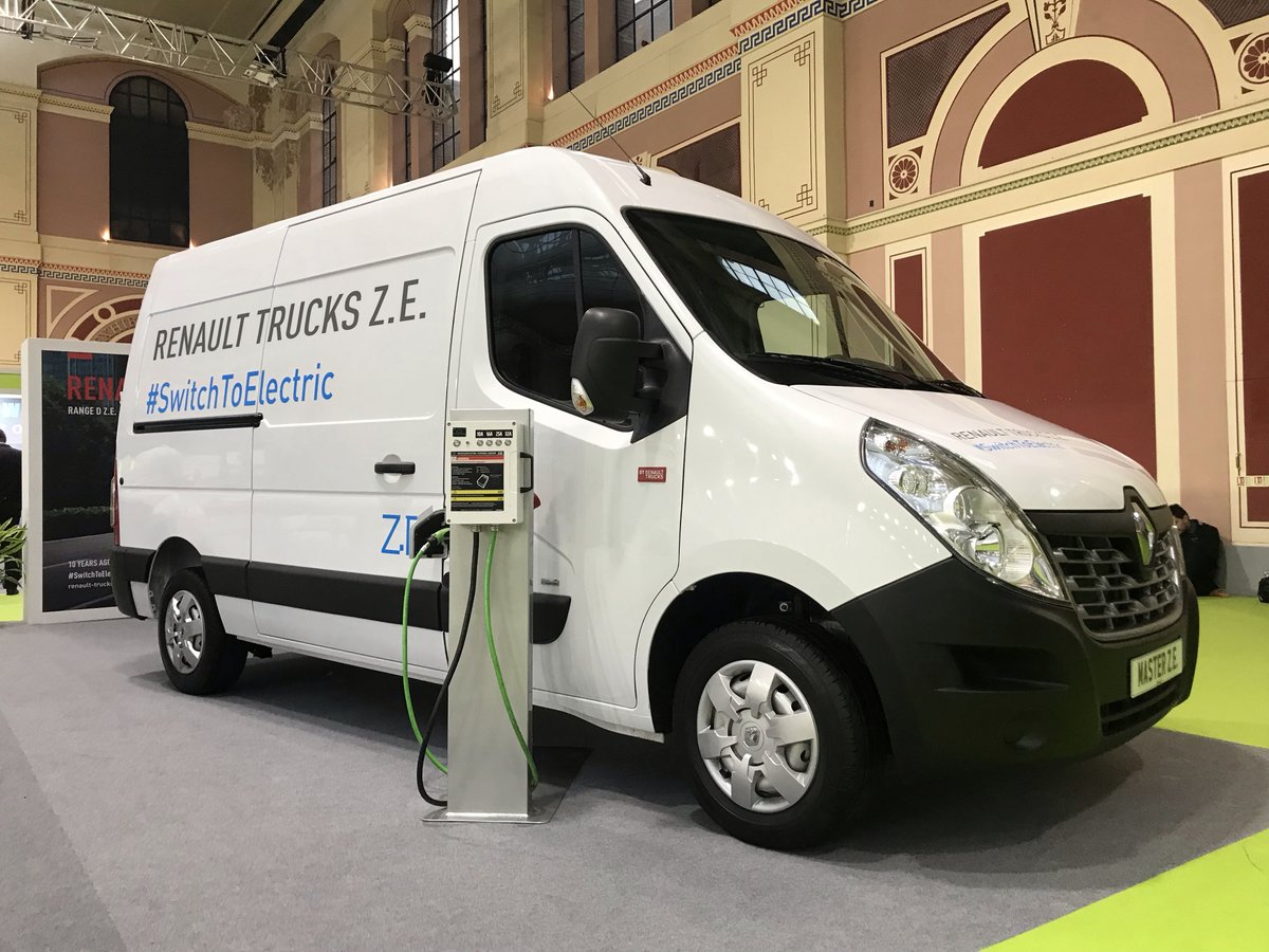 RenaultTrucksUK's tweet photo. Did you see Renault Trucks #charging ahead at @freightincity? ⚡
Making it's first ever UK appearance, the Renault Trucks #MasterZE L2H2 panel van proved quite the talking point for urban operators pursuing cleaner and cheaper solutions. 👌
#SwitchToElectric #LCV #van #FITC2018 https://t.co/WagnRXxTl4