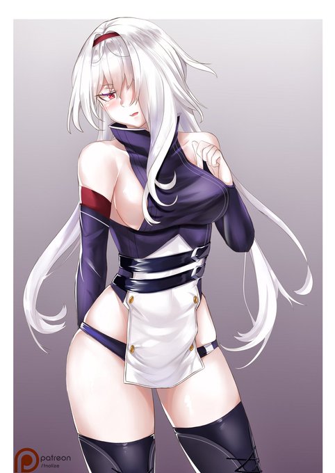 Colorado - Azur Lane #コロラド #アズールレーン #立ち絵 #碧蓝航线 #ニーソックス #白髪 #赤面 #横乳 https://t.co/c7nm4yof0h 