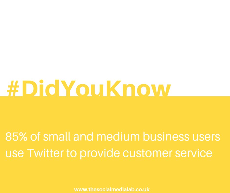 _TSMLab's tweet image. #didyouknow 👉85% of small and medium business users use Twitter to provide customer service