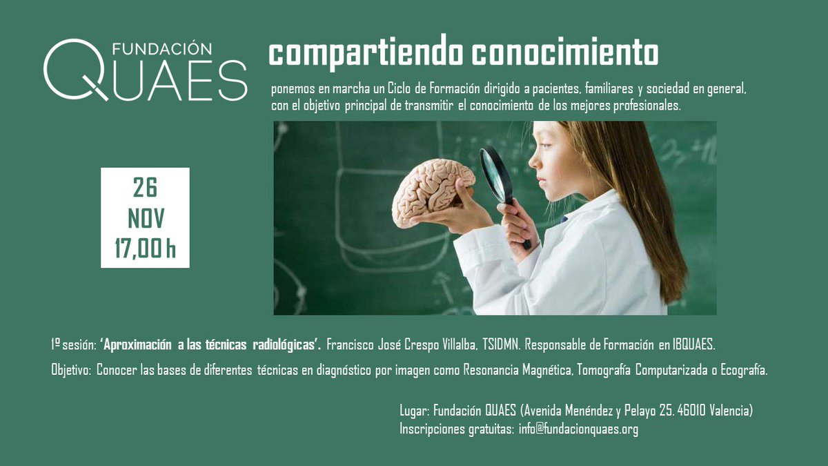 FQuaes's tweet photo. Empezamos con las sesiones formativas para pacientes, familiares y sociedad en general. No lo dudes y apúntate a nuestro ciclo @fquaes @ibquaes #formacion #pacientes https://t.co/FS9XMhD5ZK