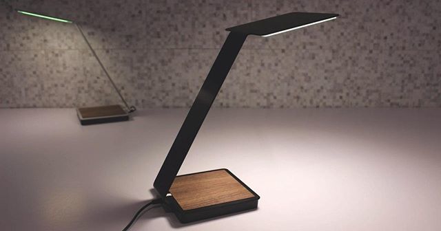 These OLED desk lamps by <a href="/aerelight/">aerelight</a> have a unique silhouette. Built-in wireless charging too. #iwoot #workspace #lighting