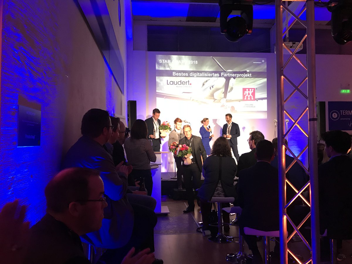 Im Rahmen der Marketing Power Conference hat uns @CONTENTSERV_DE für die Implementierung ihres PIM-Systems für @ZWILLING_DE ausgezeichnet. Wir freuen uns über den diesjährigen Star Award für das beste Partnerprojekt!