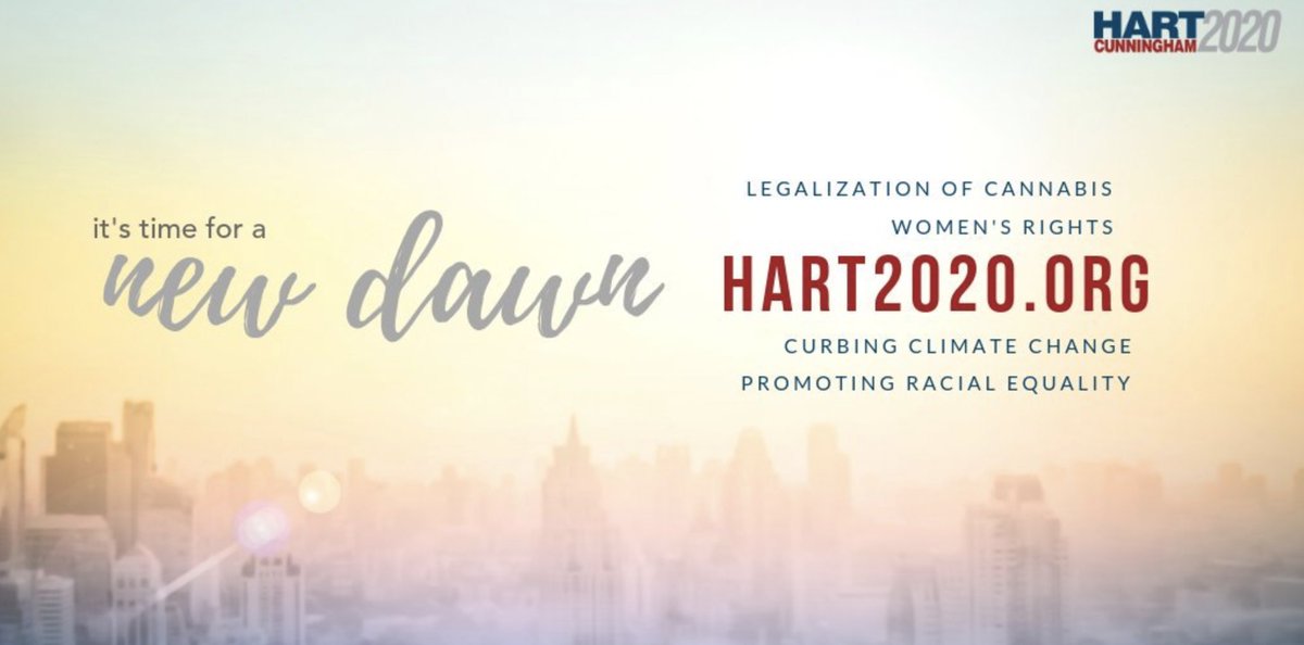 HCfor2020's tweet image. Hart Cunningham is a democrat running for #President in #2020. It's time for a new dawn. 

✅ Who is he? hart2020.org/about-hart/
🗳 Curbing Climate Change, Cannabis Legalization, Women's Rights
📧 LEARN MORE: hart2020.org/get-involved/

#BlueWave #Hart2020 #WednesdayWisdom