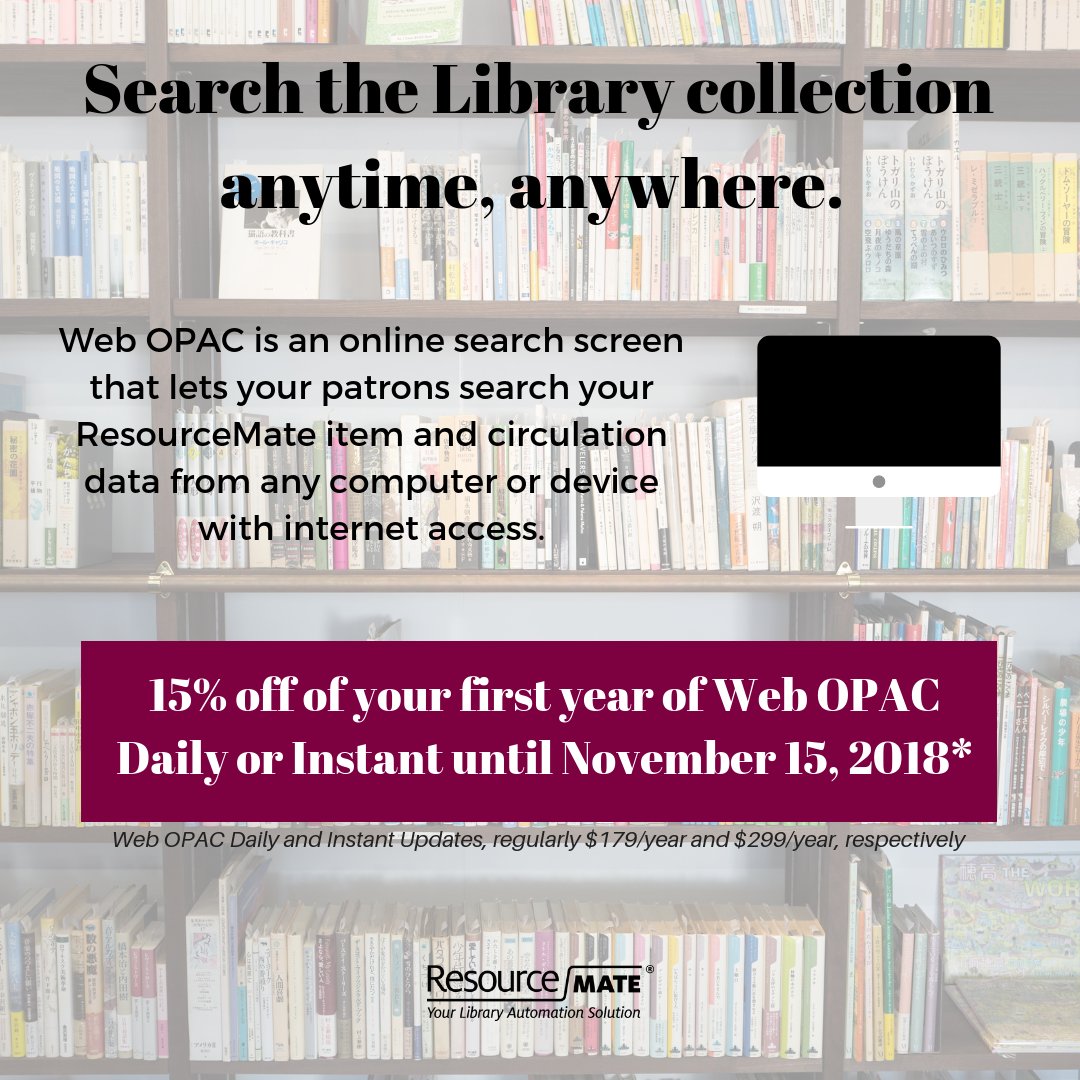 ResourceMate on Twitter "Allow your patrons to search your