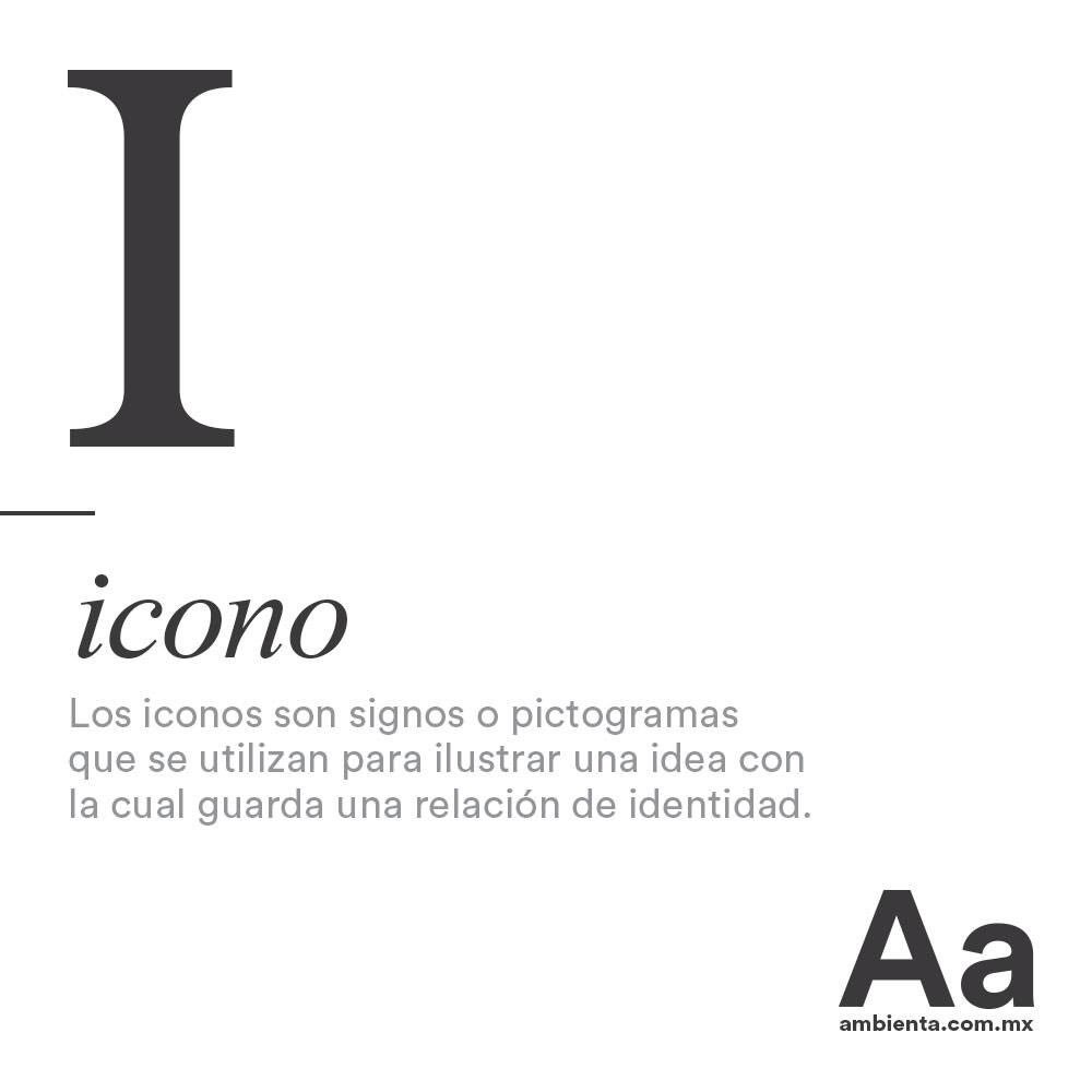 Icono:
Los iconos son signos o pictogramas que se utilizan para ilustrar una idea con la cual guarda una relación de identidad.

Conoce más de como hacemos tus sueños realidad, entra a  ambienta.com.mx

#DiccionarioAmbienta #AmbientaDiseño
#SóloEnAmbienta #AmbientaContigo