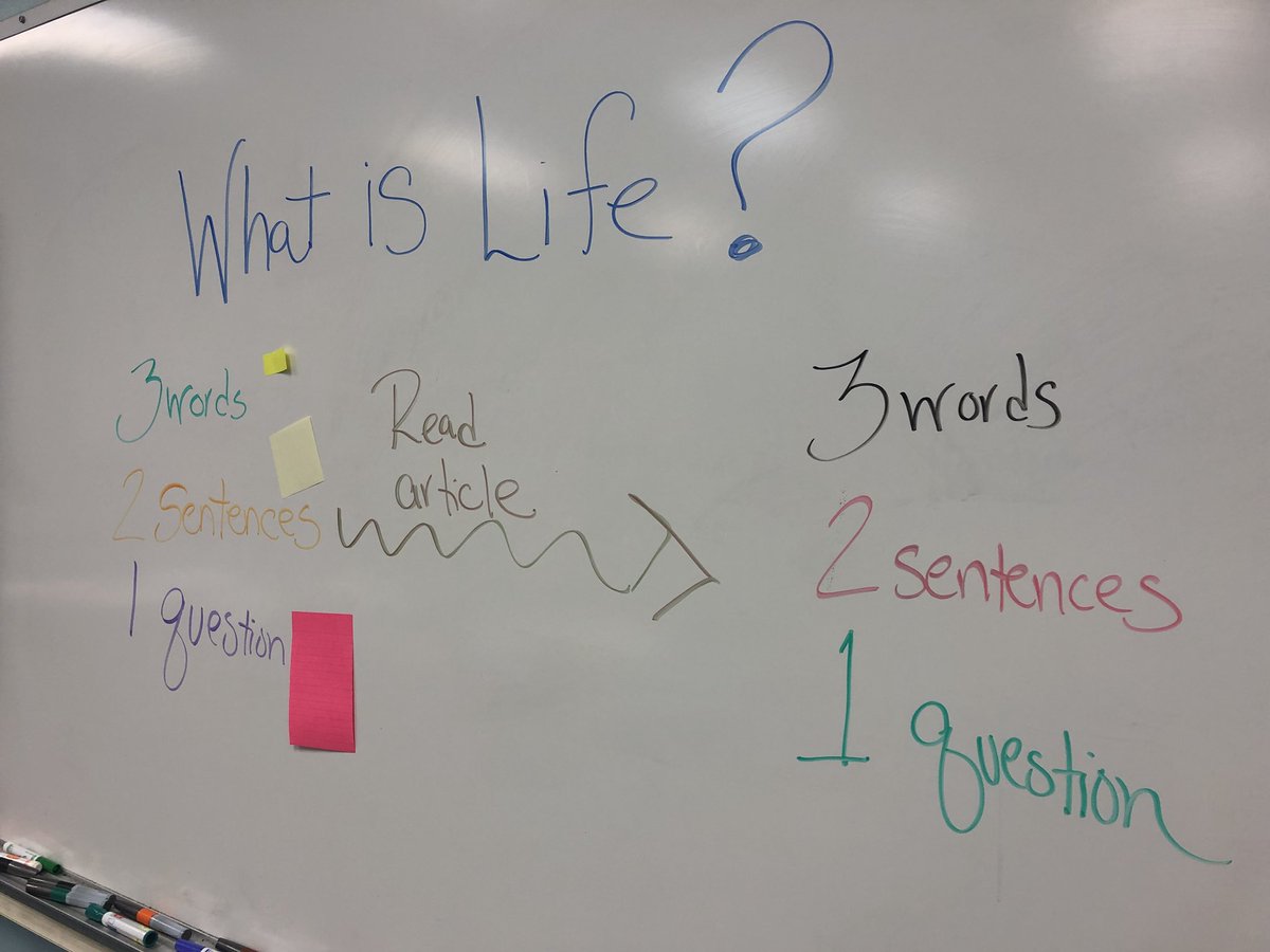 BonnFireAHS's tweet photo. #thinkingroutine 3-2-1 bridge “what is life?” because #scienceisfun thanks @khanacademy for the article  also great pz pd @tmwillman https://t.co/qE0Yfl4oKg