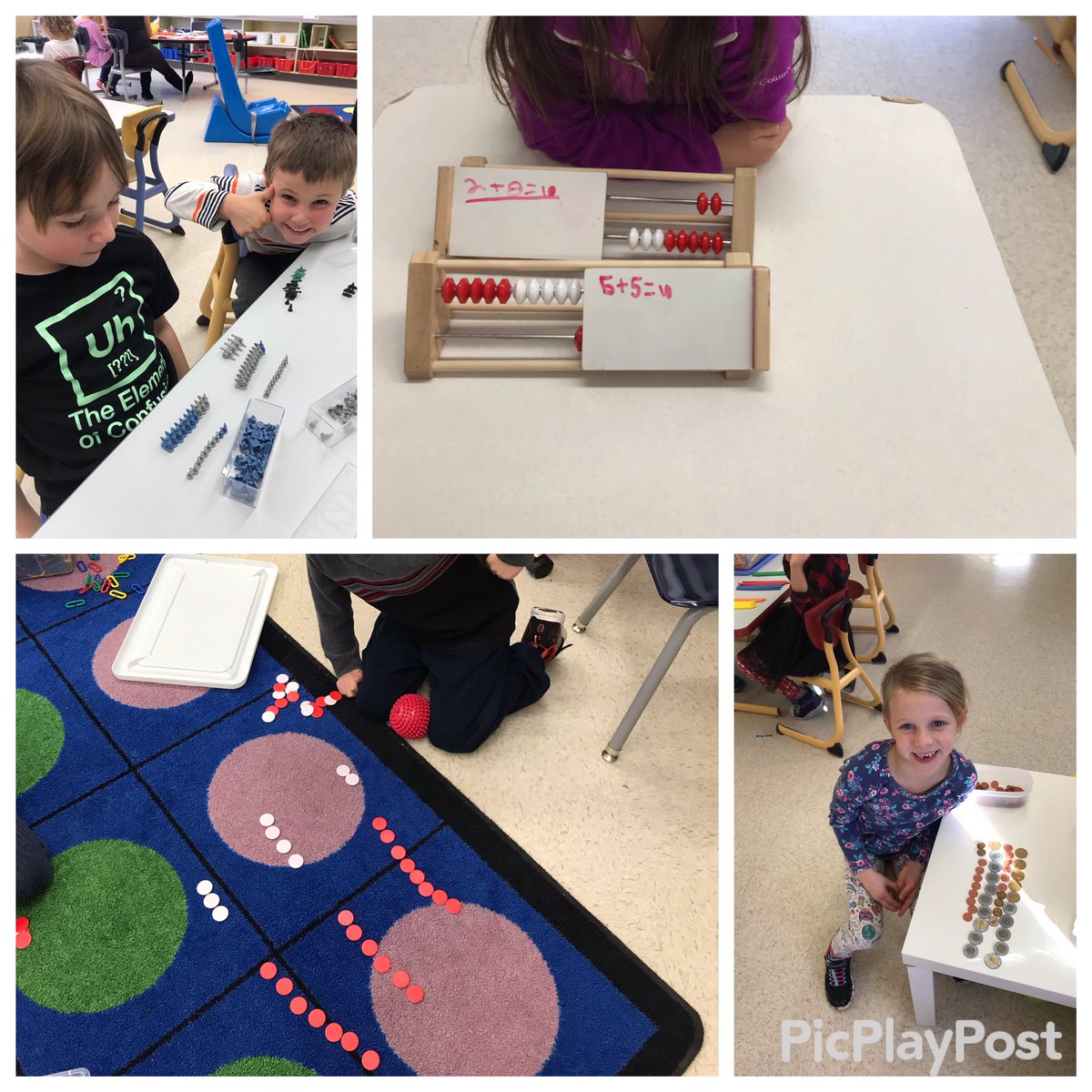 dnoble23's tweet image. Our Gr. 1’s In Mrs. Calver’s class are focused on the Making 10’s strategy after their #NumberTalk and #numberstring. @RCCDSB @LynnDenault @eburchat