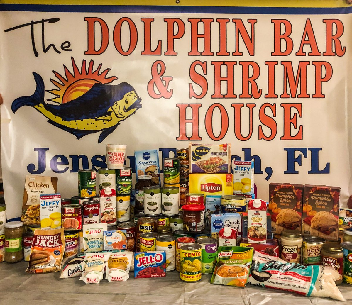 TheDolphin_Bar's tweet photo. THANK YOU EVERYONE!!! We have received so many food donations for our Make it a Meal food drive! We are so grateful! Keep them coming! #makeitameal #dolphinbar #thanksgiving #fooddrive #donations #treasurecoastfoodbank #tcfb #nonprofit #supportlocal @tcfoodbank https://t.co/rFKC3T0ZYC