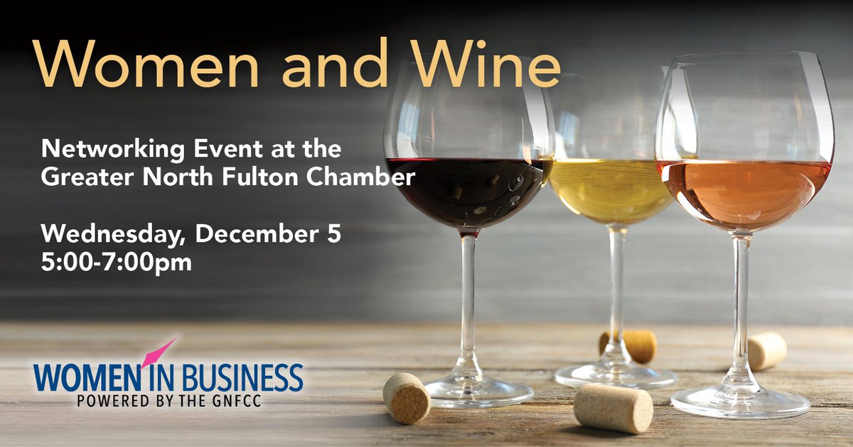 North Fulton Chamber (@gnfcc) on Twitter photo LADIES! YOU'RE INVITED! We would love to have you join us for our #WomenandWine Networking Social at the GNFCC on Wednesday, 12/5! It will be a special evening of wine tastings provided by Tinder Box Vino 100 + dessert by <a href="/nothingbundt/">Nothing Bundt Cakes</a>! Register here: ow.ly/Mt7G30mCs3V LADIES! YOU'RE INVITED! We would love to have you join us for our #WomenandWine Networking Social at the GNFCC on Wednesday, 12/5! It will be a special evening of wine tastings provided by Tinder Box Vino 100 + dessert by <a href="/nothingbundt/">Nothing Bundt Cakes</a>! Register here: ow.ly/Mt7G30mCs3V