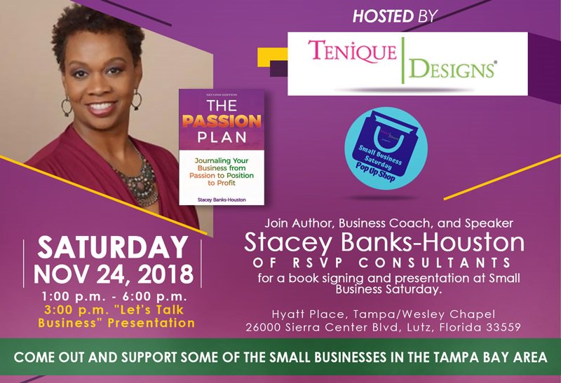 PolishedPub's tweet photo. Tampa,  join  @mypassionpusher for presentation "Let's Talk Business" at the #SmallBusinessSaturday Pop Up Shop on Nov. 24. Be sure to stop by and grab a copy of her book "The Passion Plan". Enjoy an afternoon of shopping and business. #Tampa #TampaEvents https://t.co/XxhkBkrDVg