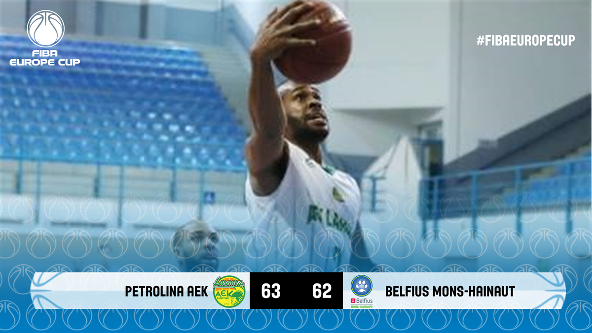 FIBAEuropeCup's tweet photo. .@AEK_LARNAKA with a close victory over @mons_hainaut, officially eliminating the 🇧🇪 side from the #FIBAEuropeCup race.

📊 https://t.co/f3SNfk0dcK https://t.co/hB0PxcgFrl