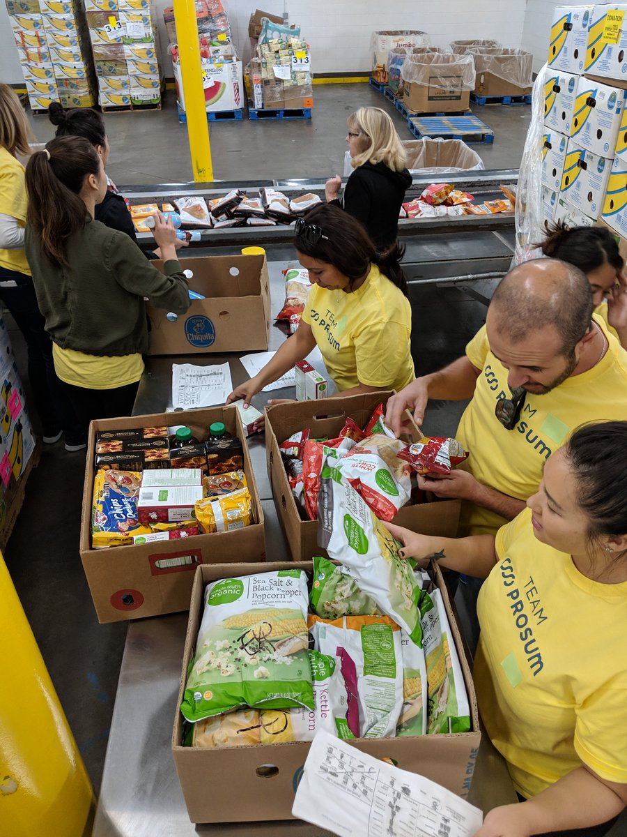 Prosum's tweet photo. Team Prosum Giving Forward! We spent Saturday morning at the @LAFoodBank where we sorted and organized meals and household items, totaling 9,800 lbs of goods! Once again, the students of @RooseveltHSLA STEAM Pathways program were lending a hand too. #TeamProsum #GivingForward https://t.co/PS2118hSSJ