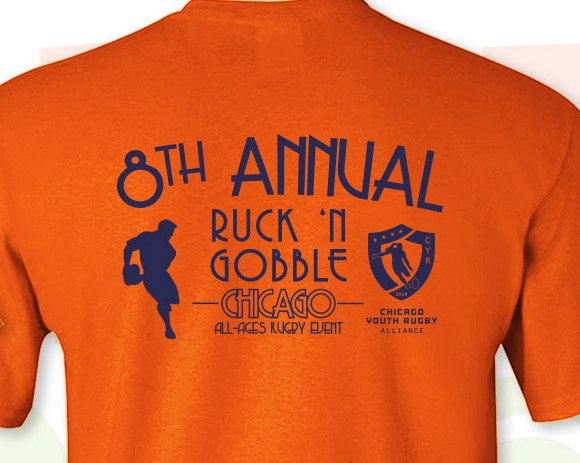 Official 2018 Ruck N Gobble shirts, in 2017 champs West Side Condor colors. Want to see next year's shirt in your team colors? Register your team of five today and take your shot at glory! chicagoyouthrugby.org/upcoming-events
#Chicago #chicagoyouthrugby #Thanksgiving #Rugby