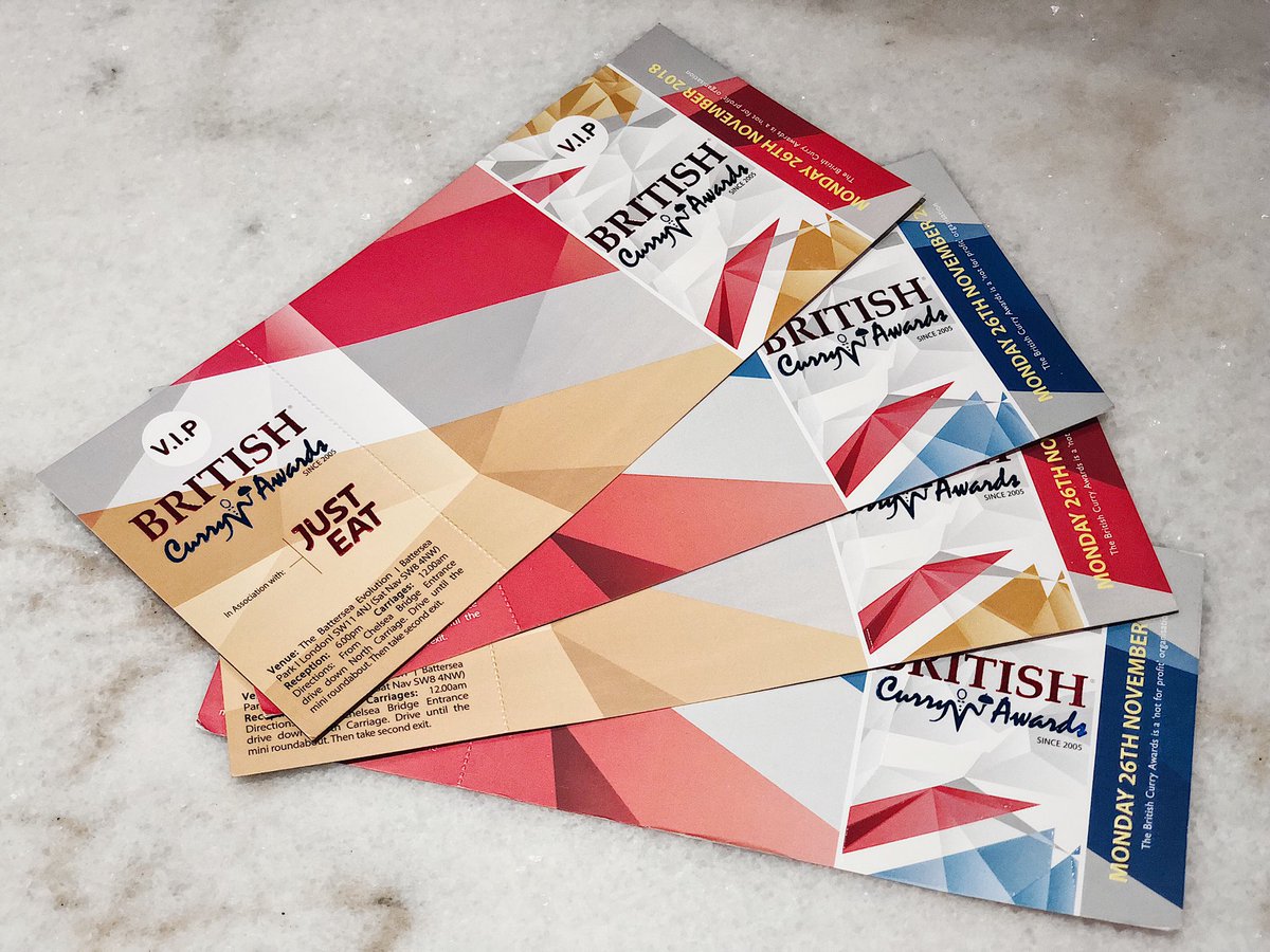 Fancy winning VIP tickets to this years British Curry Awards at the Battersea Evolution? Simply retweet this tweet and follow to be entered into our ticket giveaway! Winners will be contacted via their social media account. 🎉🏆

<a href="/JustEatUK/">Just Eat UK</a>
