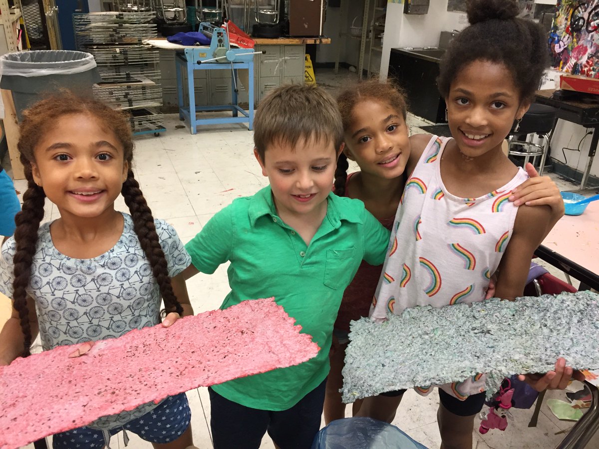 BeyondOrganicD's tweet photo. Happy BOD students after making multi-colored seed paper. BOD emphasizes interactive, experiential education. We offer a variety of teaching methods because not every child learns the same. #BeyondOrganicDesign #permaculture #nycpublicschools https://t.co/mO1h36NAA9