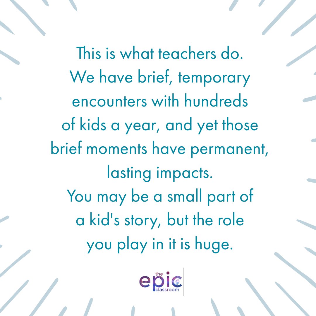 TrevorMuir's tweet image. Our time with students is short, but our impact is huge. #kidsdeserveit #epicLearning #LoveTeaching