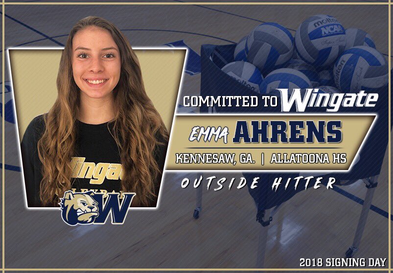 WingateVB's tweet photo. It’s time to officially announce our 2019 incoming class beginning with OH, @ahrensem from Kennesaw, GA! https://t.co/tu05956ztR