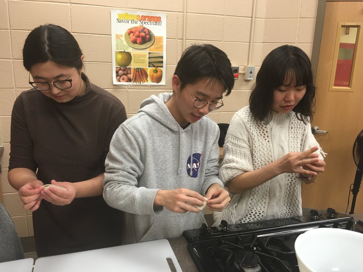 BlueHenVincent's tweet photo. So happy my @UdelELI students took me to this Dumpling Night APSA  put on!! 🥟😋 We’re also going to the International Bazaar at 7 in Christiana Commons! Come join and celebrate @UDGlobal month! https://t.co/bpDStlFgPd