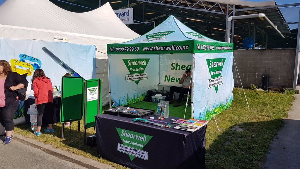 ShearwellNZ's tweet photo. All set at site L7a, we have ear tags, stick readers and our SDL150 Panel readers on display. Come in to talk all things tagging and recording @NZAGShow #NZag #SheepNZ https://t.co/XBJmlpDCSF