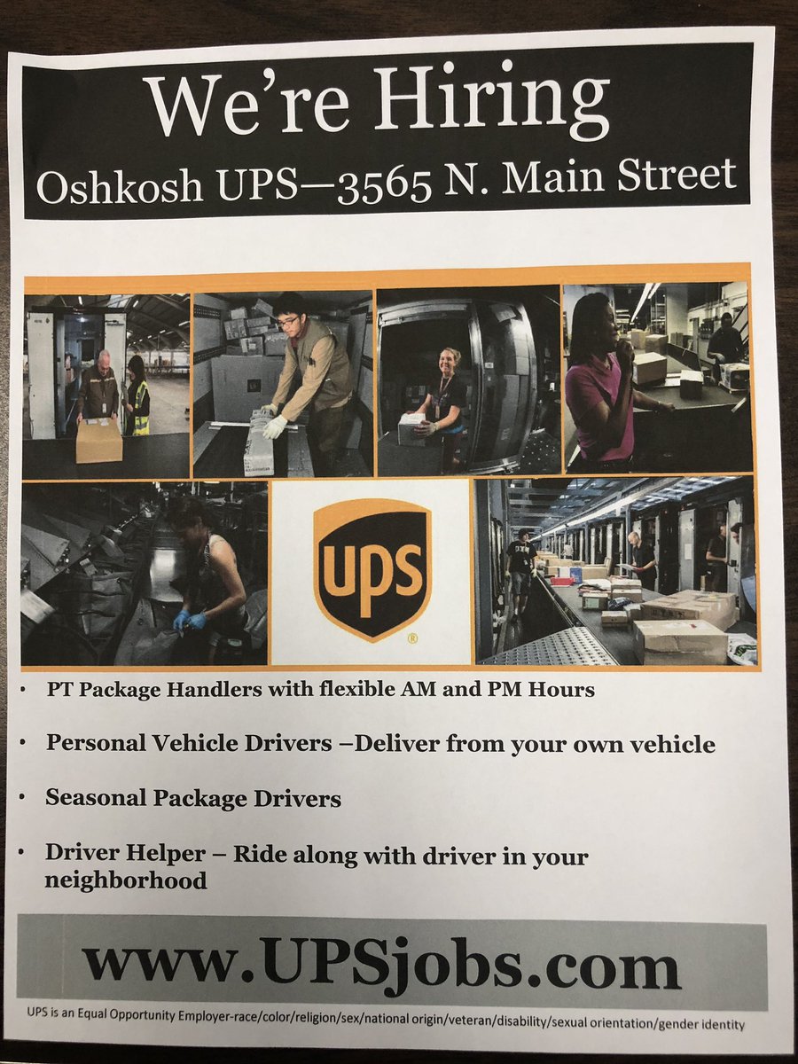 UPS is hiring permanent and seasonal employees👏  Apply today for a great opportunity to make some extra money for Christmas presents and start a career💯👍 <a href="/jperz4444/">Joe Perz</a> <a href="/TimPope007/">tim pope</a>
