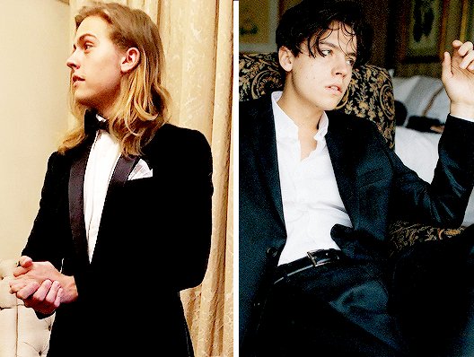 the sprouse twins in suits