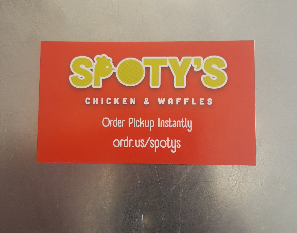 SPOTYSCHXWAFFLE's tweet image. Online Ordering at @spotyschxwaffle now available!

Eat-In — Pickup/Takeout — Delivery

(610) 935-2744

550 Kimberton Road - Phoenixville, PA 19460

spotyschickenwaffles.com

#Spotys #ChickenandWaffles #OnLineOrdering
