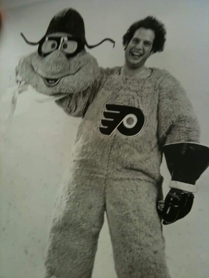 Bill Meltzer on X: 42 years before there was @GrittyNHL and 2 years before  the Phillie Phanatic, Fred Liedman (later of @SniderHockey) was inside the  costume of Flyers mascot Slap Shot.  /