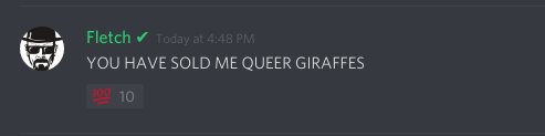 XRPDiscord's tweet photo. Message of the Day from #XRP Discord (https://t.co/AR7HqaCmFU) #xrpthestandard #xrpcommunity #ripple #xrparmy "YOU HAVE SOLD ME QUEER GIRAFFES" by @jerryluyk https://t.co/xYilTVwsc8