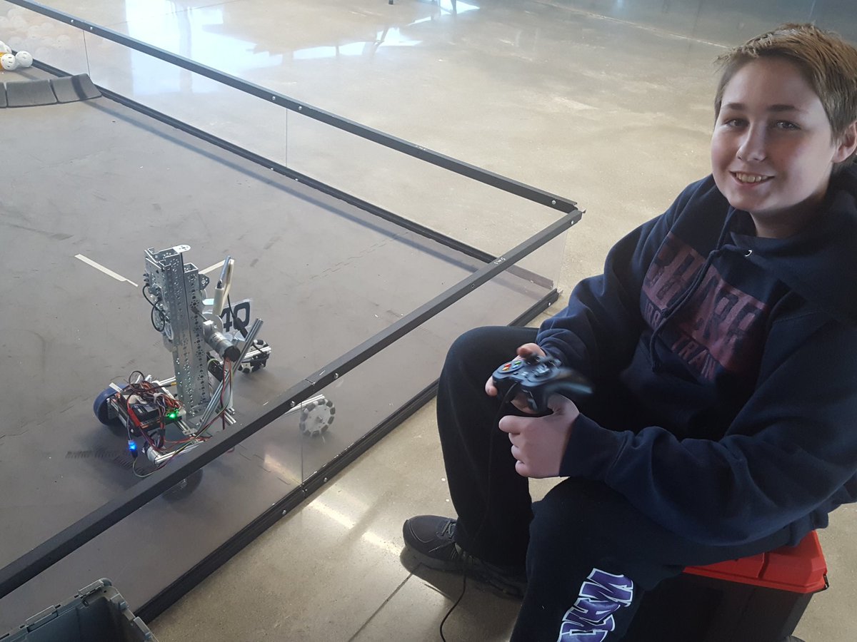Working hard on driving our robot to get better.