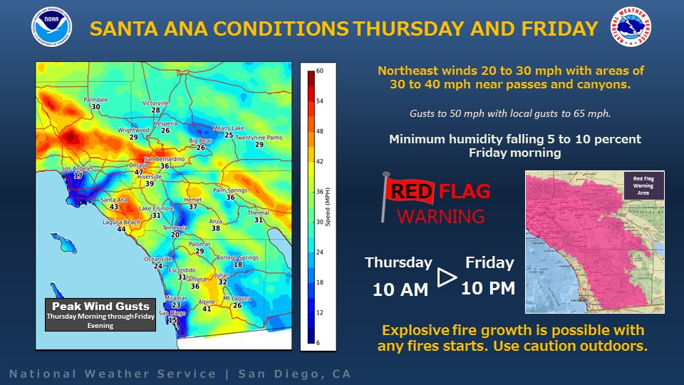 NWS San Diego on Twitter "🚩 A Red Flag Warning will be in effect 10 AM Thursday through 10 PM