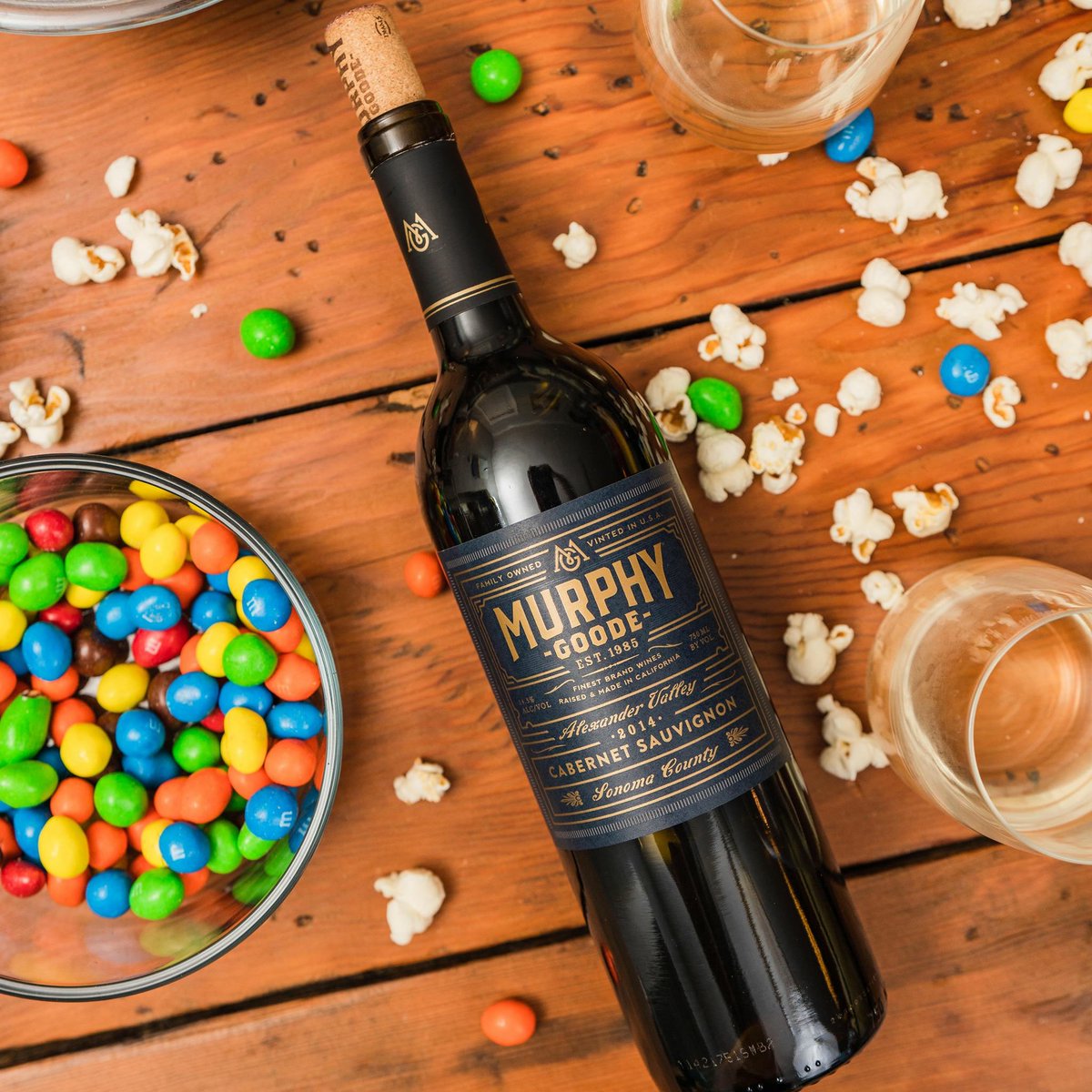 Movie night necessities: 🍿, M&amp;M's and @murphygoodewine