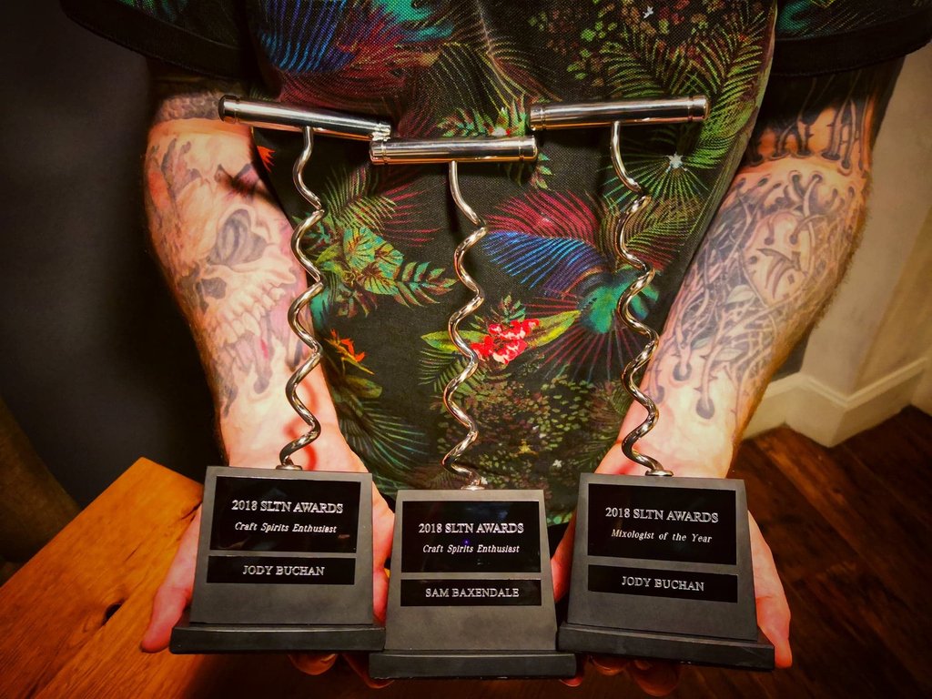 Now that the dust has settled,we're very humbled to announce that we made history at the SLTN awards. Sam and Jody were JOINTLY awarded the Spirits Enthusiast award, something which has never happened before. Not only that, Jody was awarded Mixologist of the year!!!