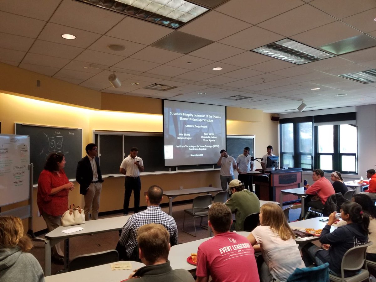 LindyCranwellVT's tweet photo. Thank you to our visiting INTEC students for a wonderful presentation! And thank you to all the CEE students for showing up! #VirginiaTechCEE @INTECRd https://t.co/Aaew6fqA9X