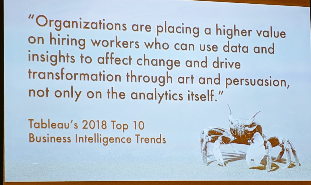 SimonaCiampi's tweet photo. Being able to turn data into a story, putting a little flair and enthusiasm when you try to persuade, is key to gain executive support. #HLSF18 #datatellsastory #support https://t.co/lyI0eCbcns