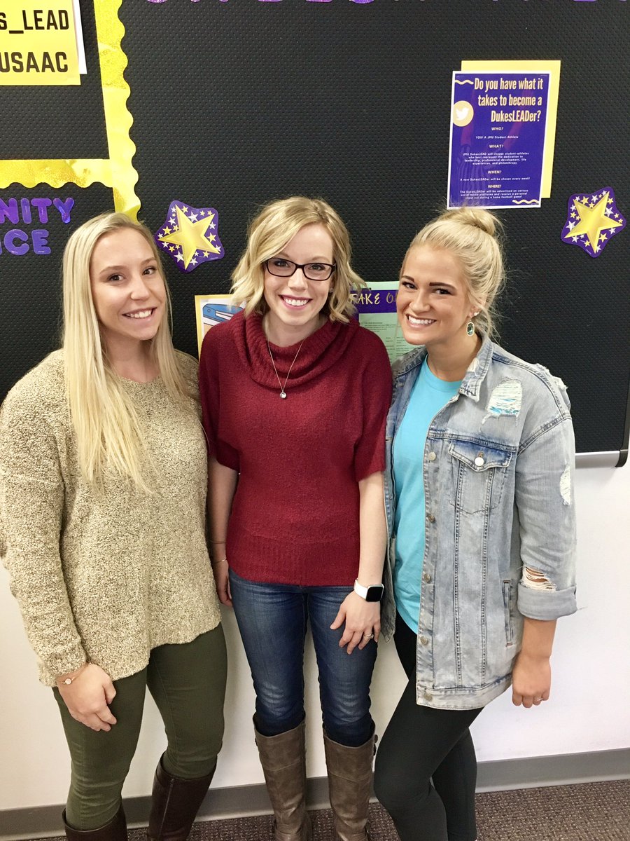 JMUDukesLead's tweet photo. A huge thank you to Occupational Therapist and #DoubleDuke, Laura Hittie โ07 โ08, for meeting with our student-athletes today!
We appreciate you, @lauramhiggins!
#GoDukes https://t.co/8dqh2mnGN7