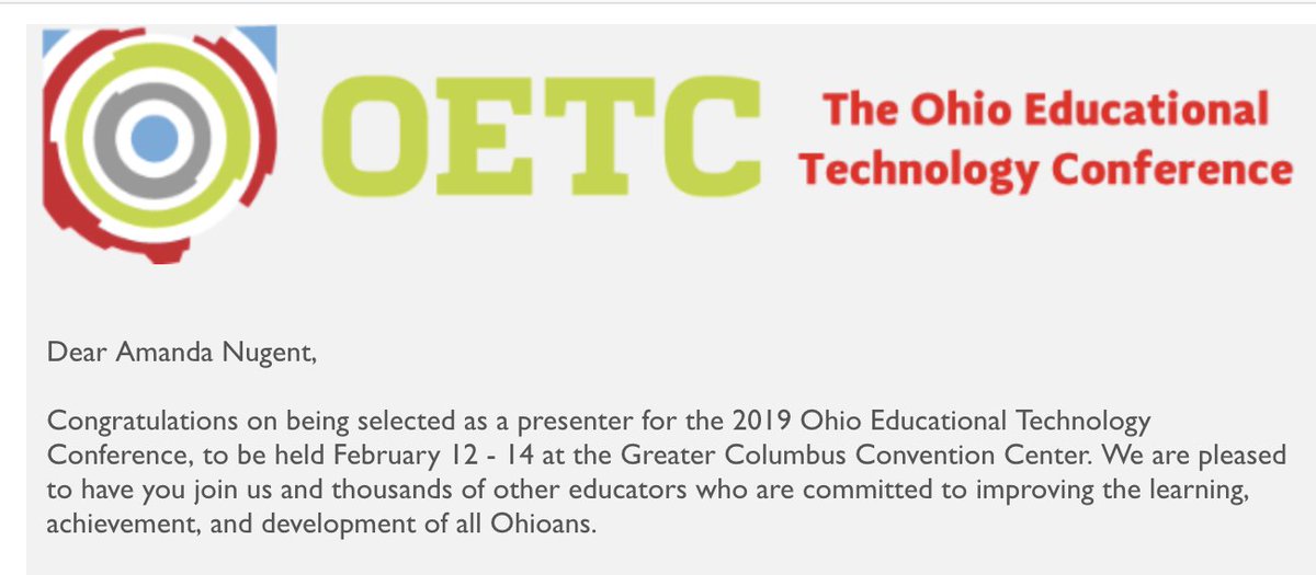hutchae's tweet photo. Super excited to be presenting this year @OhioEdTech conference!   Excited to meet new faces and share some really good stuff! https://t.co/DqsDxjNf9n