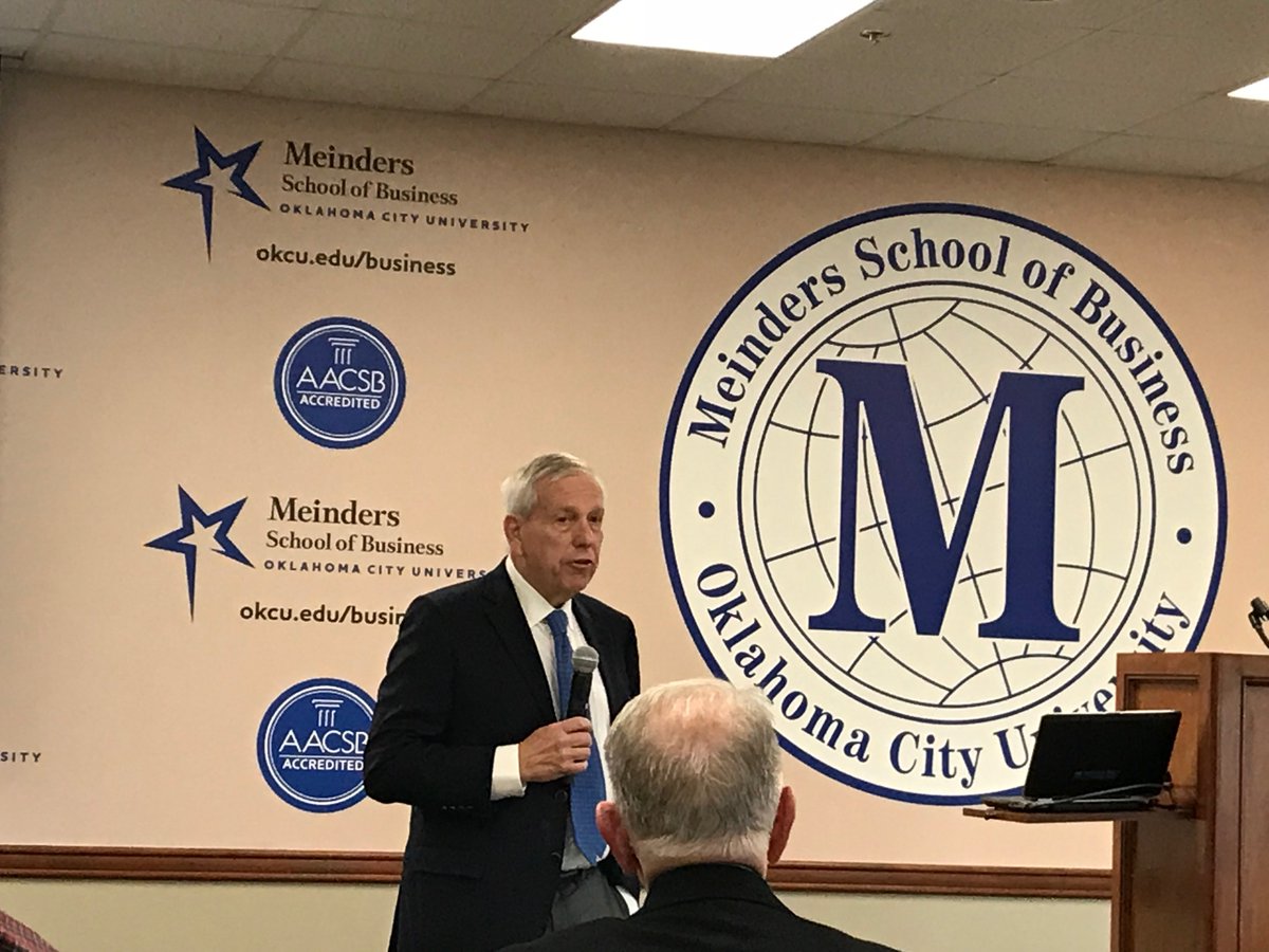 StevenAgee's tweet image. Listening to Bill Price discuss his service on the Oklahoma State School Board at the monthly OKC Economic Roundtable Luncheon held at the Meinders School of Business at Oklahoma City University.